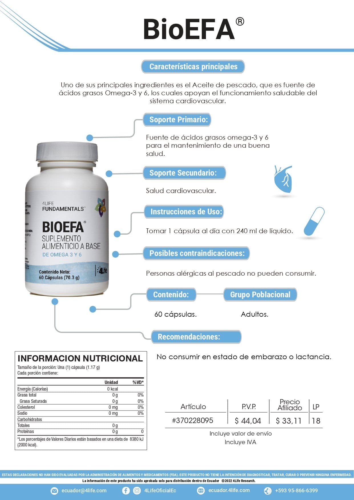 Infografía de beneficios de BioEFA con CLA